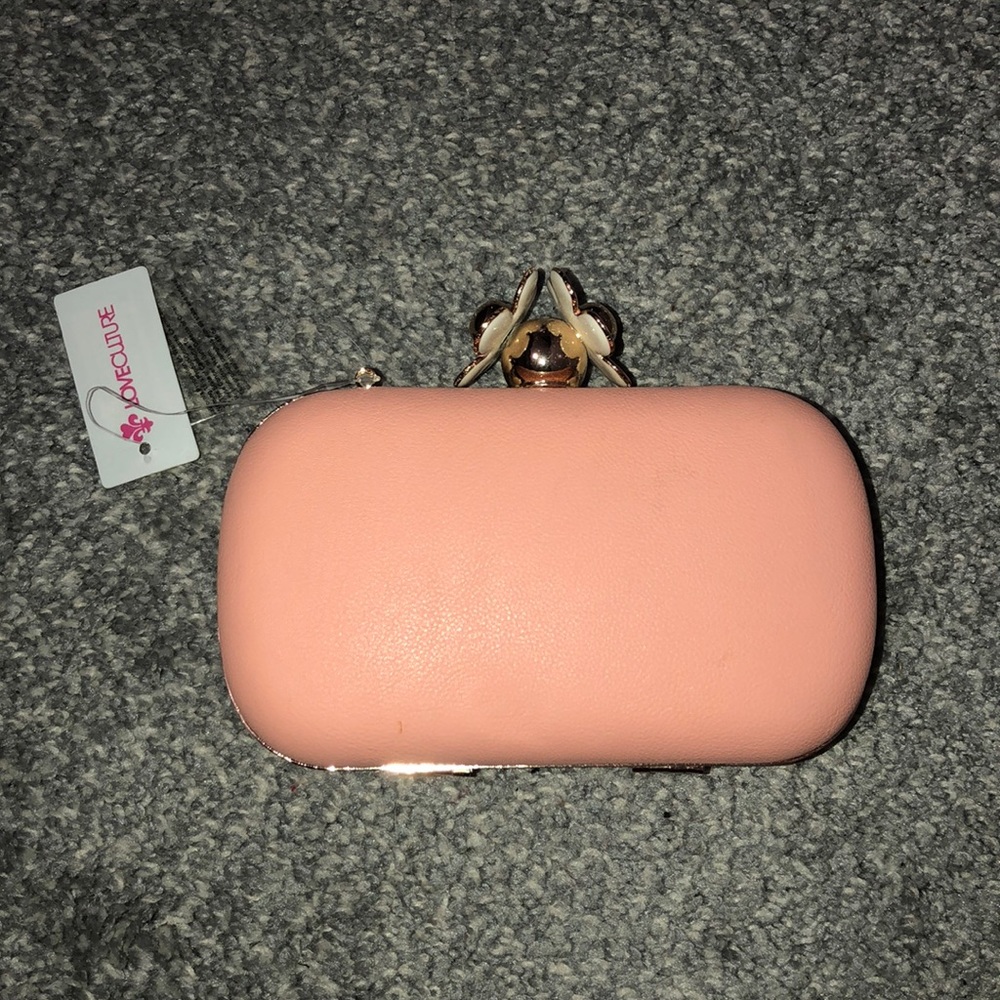 NWT Love Culture Pink patent leather hard purse